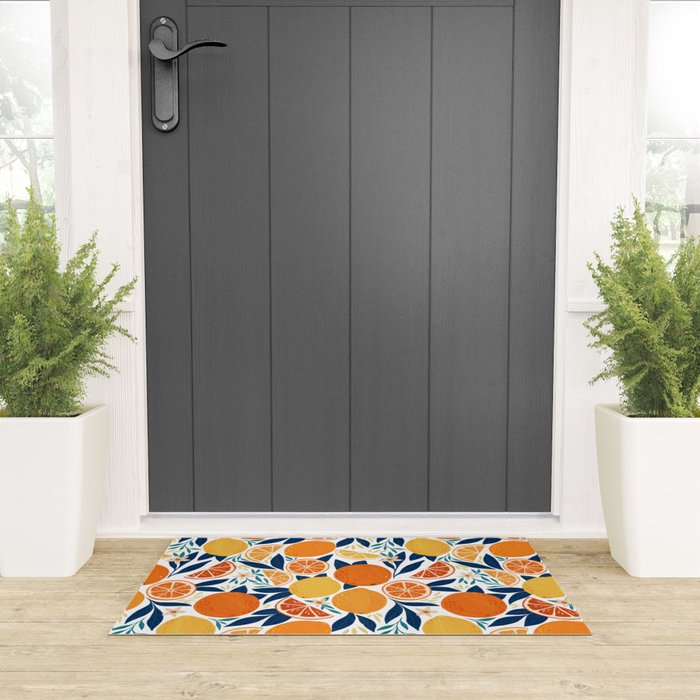 Citrus Fruits - Blue and Orange Welcome Mat Gallery Image 3