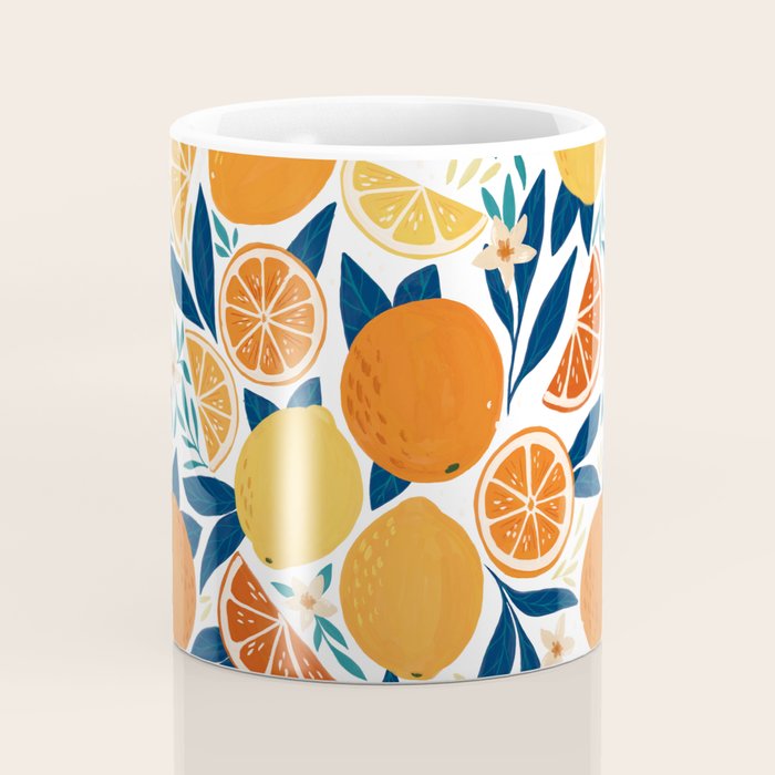 Citrus Fruits - Blue and Orange Coffee Mug Gallery Image 4