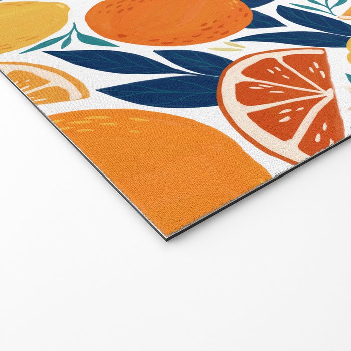 Citrus Fruits - Blue and Orange Welcome Mat Gallery Image 2