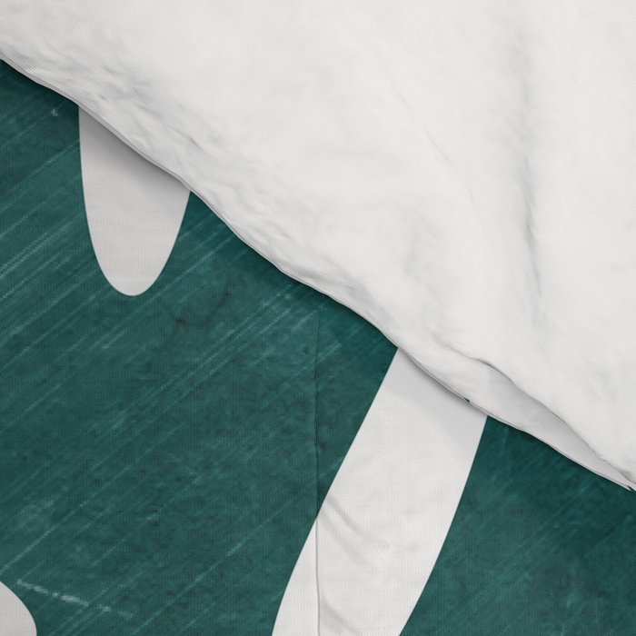 Tropical minimal / green, turquoise and gold monstera Comforter Gallery Image 4