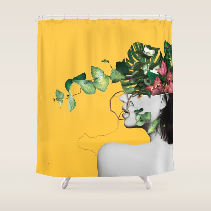 Lady Flowers Shower Curtain Gallery Image 1