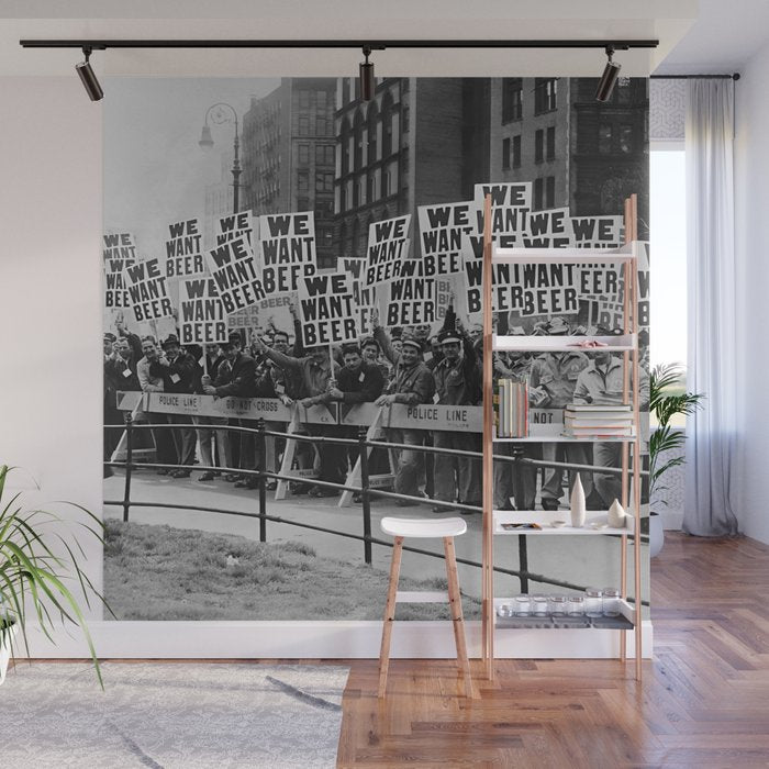 We want beer prohibition 18th amendment voldstad act protest drinking alcoholic beverages vintage photograph - photography - photographs  Wall Mural Gallery Image 1