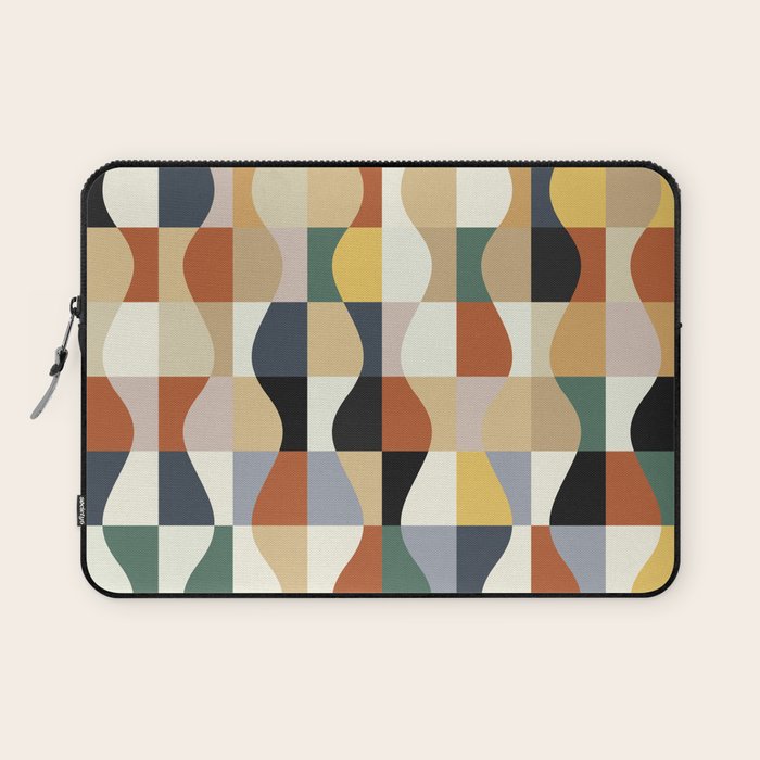 Retro Neutral Wavy Checker Laptop Sleeve Gallery Image 1