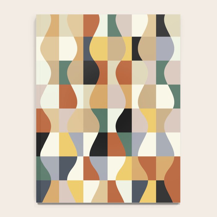 Retro Neutral Wavy Checker Notebook Gallery Image 4