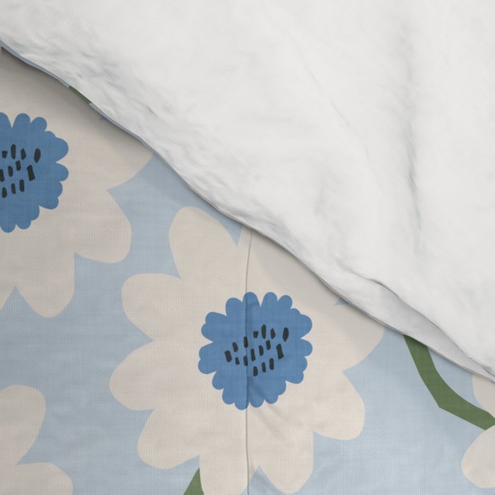 Flower field - charming blue Comforter Gallery Image 4