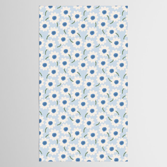 Flower field - charming blue Tablecloth Gallery Image 2