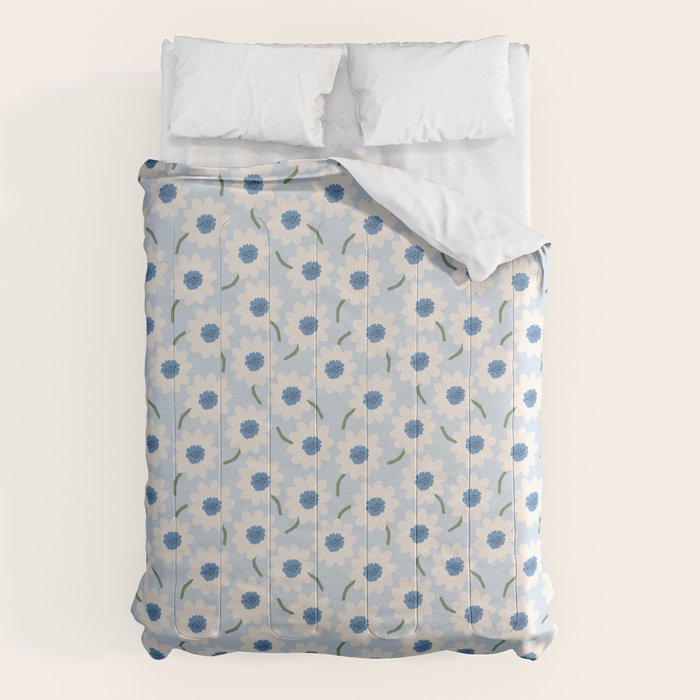 Flower field - charming blue Comforter Gallery Image 6