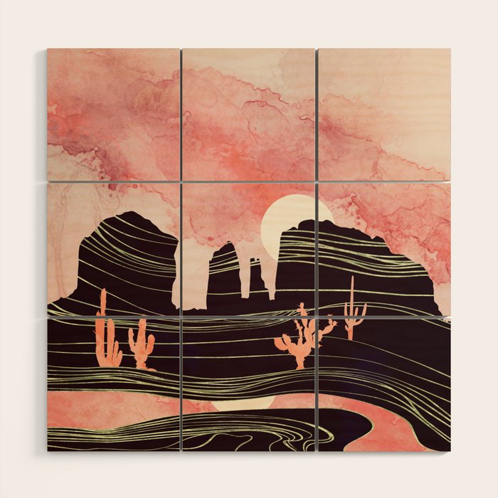 Rose Desert Wood Wall Art Gallery Image 1
