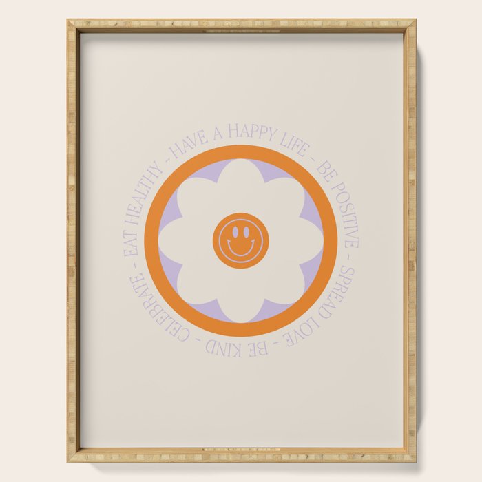Have a Happy Life Lilac and Orange Serving Tray Gallery Image 1