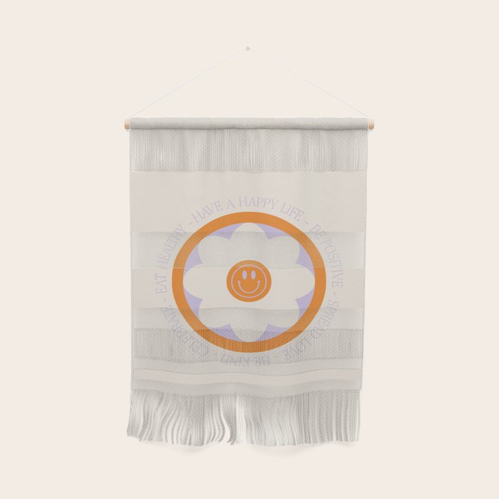Have a Happy Life Lilac and Orange Wall Hanging Gallery Image 1
