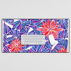 Water Lilies - Indigo & Red Palette Desk Mat Gallery Image 1