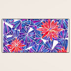 Water Lilies - Indigo & Red Palette Desk Mat Gallery Image 3