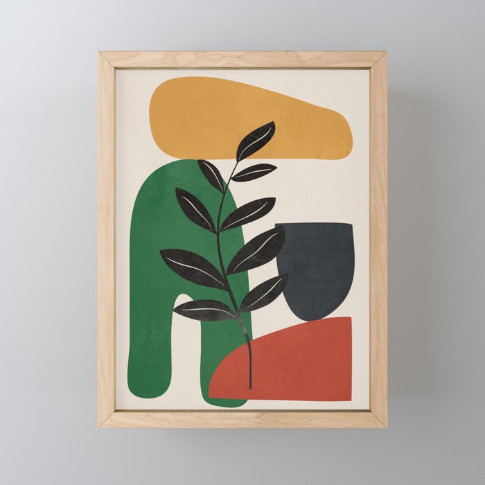 Modern Abstract Minimal Shapes Branches Art 5 Mini Art Print Gallery Image 1