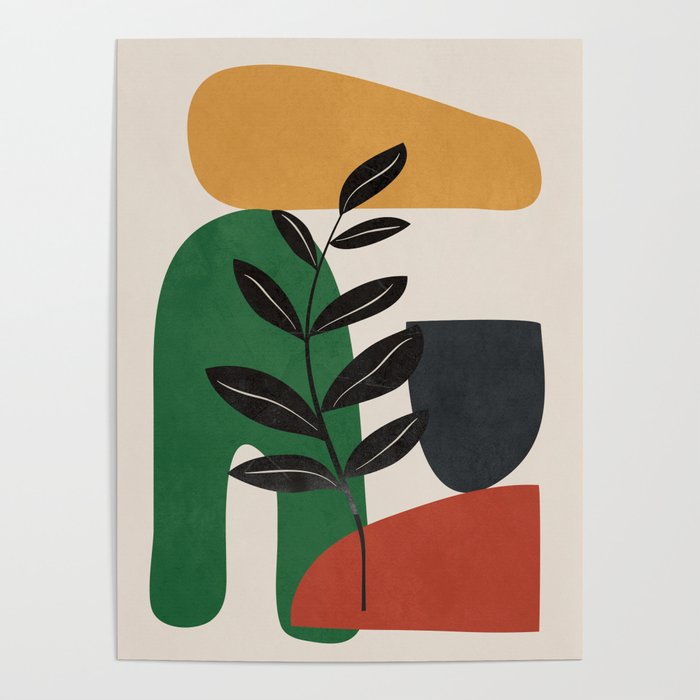 Modern Abstract Minimal Shapes Branches Art 5 Poster Gallery Image 4