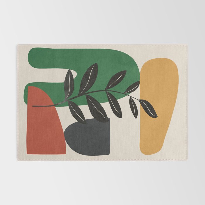 Modern Abstract Minimal Shapes Branches Art 5 Rug Gallery Image 2