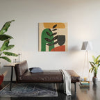 Modern Abstract Minimal Shapes Branches Art 5 Wood Wall Art Gallery Image 2