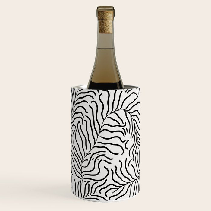 seamless pattern with graphic black leaves Wine Chiller Gallery Image 3