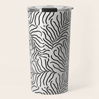 seamless pattern with graphic black leaves Travel Mug Gallery Image 1