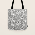 seamless pattern with graphic black leaves Tote Bag Gallery Image 1