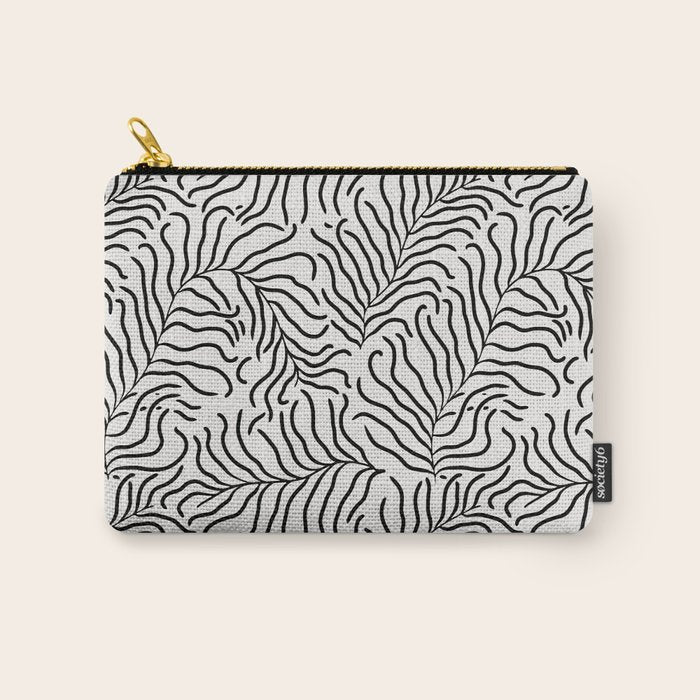 seamless pattern with graphic black leaves Carry All Pouch Gallery Image 1
