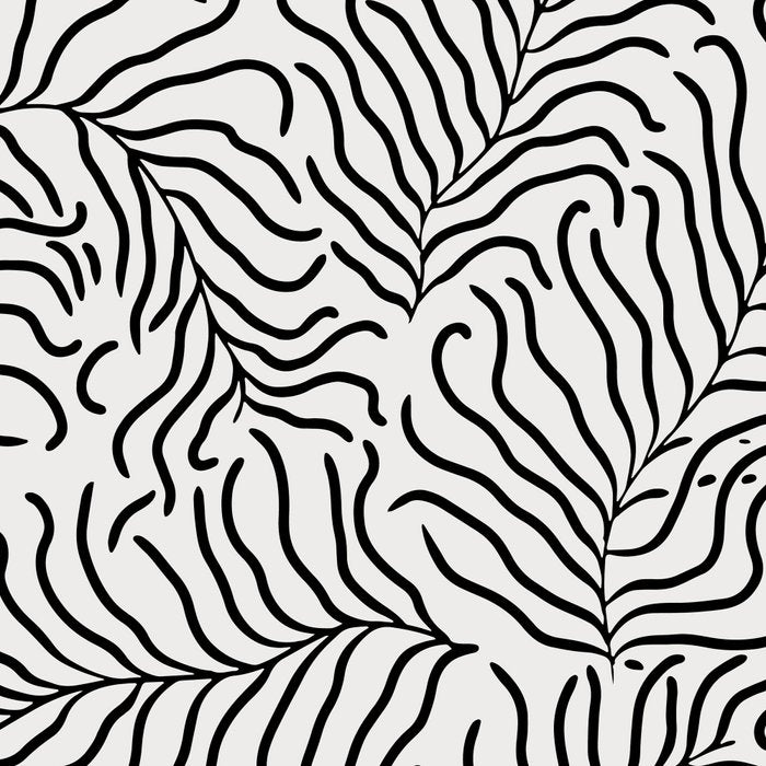 seamless pattern with graphic black leaves Coffee Mug Gallery Image 2