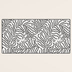 seamless pattern with graphic black leaves Desk Mat Gallery Image 3
