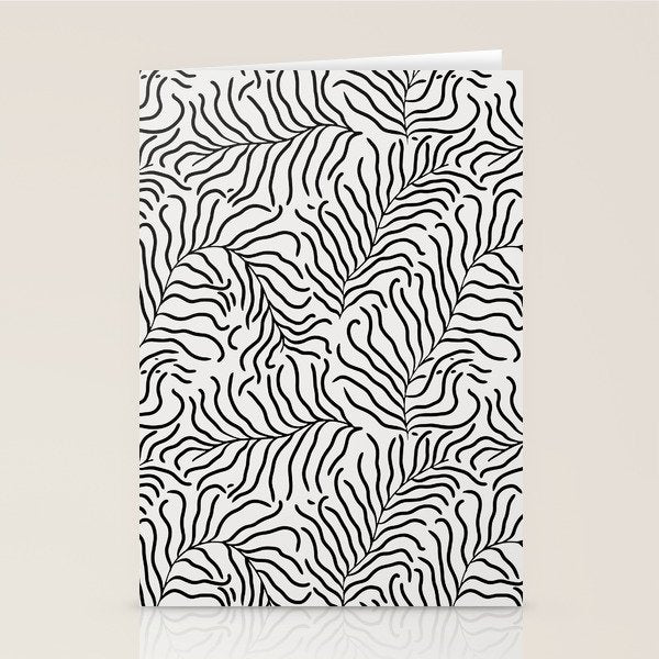 seamless pattern with graphic black leaves Stationery Card Gallery Image 1
