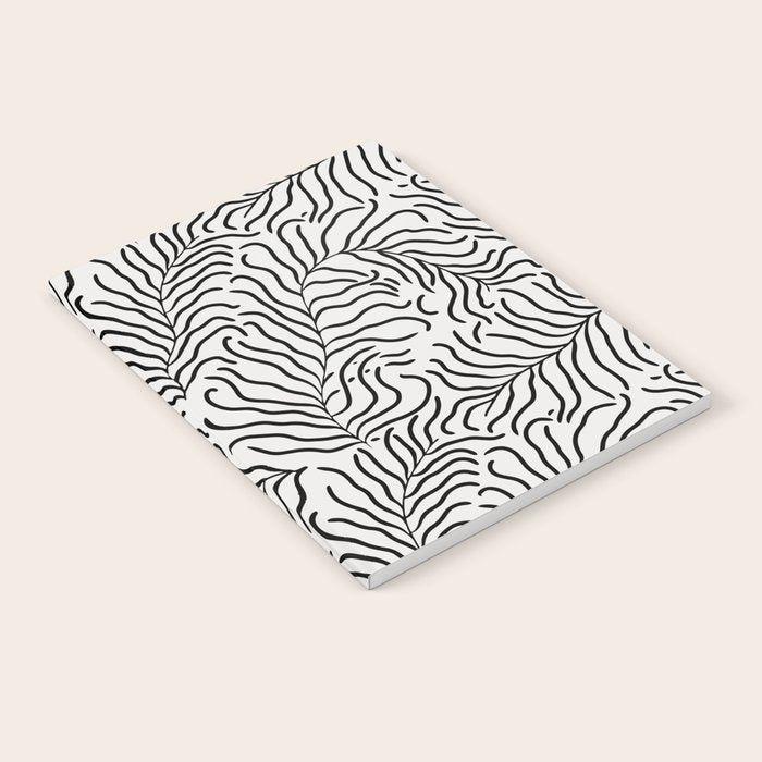seamless pattern with graphic black leaves Notebook Gallery Image 2