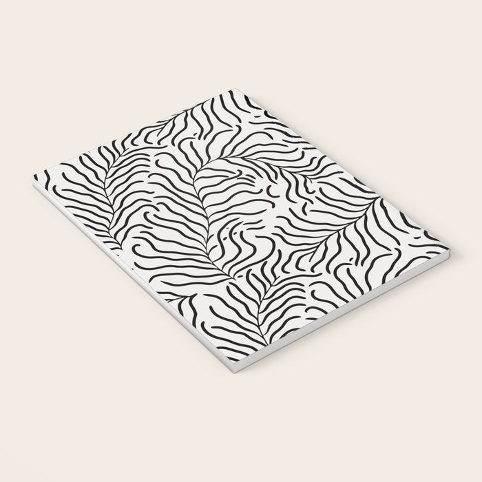seamless pattern with graphic black leaves Notebook Gallery Image 3