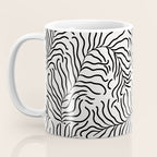 seamless pattern with graphic black leaves Coffee Mug Gallery Image 3