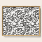 seamless pattern with graphic black leaves Serving Tray Gallery Image 1