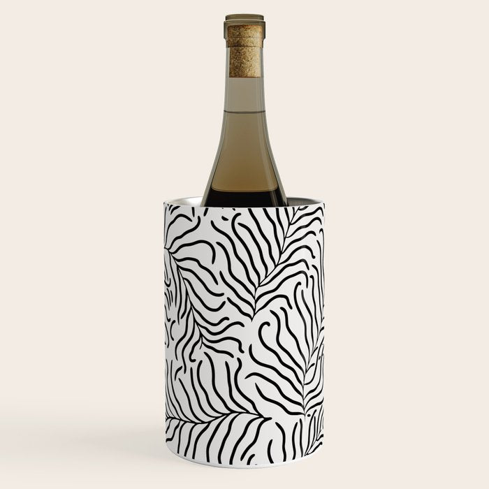 seamless pattern with graphic black leaves Wine Chiller Gallery Image 1