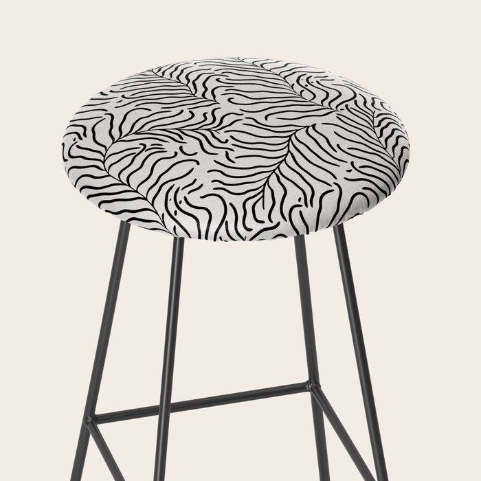 seamless pattern with graphic black leaves Stool Gallery Image 2
