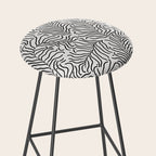 seamless pattern with graphic black leaves Stool Gallery Image 2