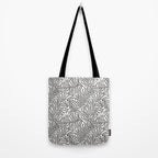 seamless pattern with graphic black leaves Tote Bag Gallery Image 2