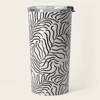 seamless pattern with graphic black leaves Travel Mug Gallery Image 2