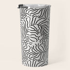 seamless pattern with graphic black leaves Travel Mug Gallery Image 3