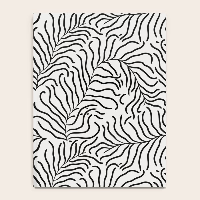 seamless pattern with graphic black leaves Notebook Gallery Image 4