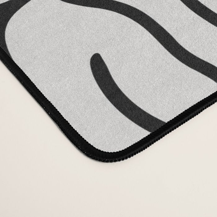 seamless pattern with graphic black leaves Desk Mat Gallery Image 4