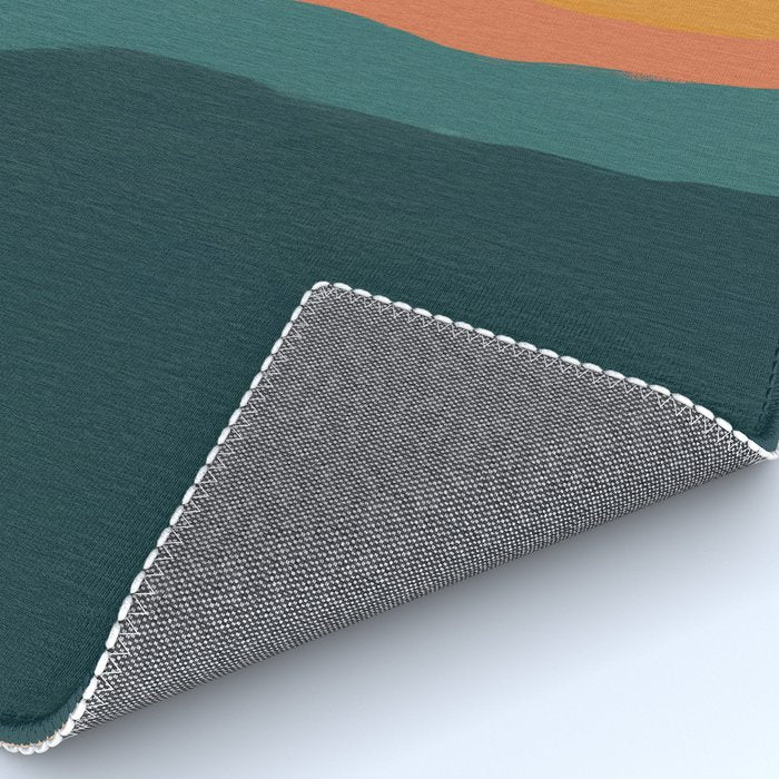 Waves On Sunset Hill | Waves Texture Design Rug Gallery Image 4