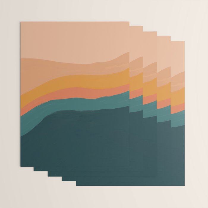 Waves On Sunset Hill | Waves Texture Design Wrapping Paper Gallery Image 3