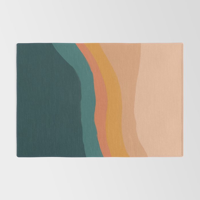 Waves On Sunset Hill | Waves Texture Design Rug Gallery Image 2