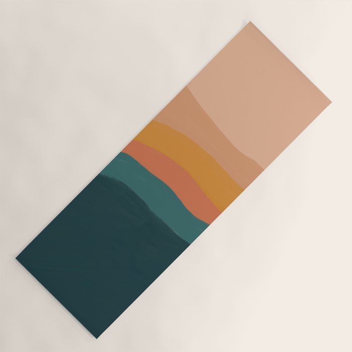 Waves On Sunset Hill | Waves Texture Design Yoga Mat Gallery Image 1