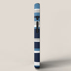 Ocean Beach Striped Landscape, Navy, Blue, Gray iPhone Case Gallery Image 2