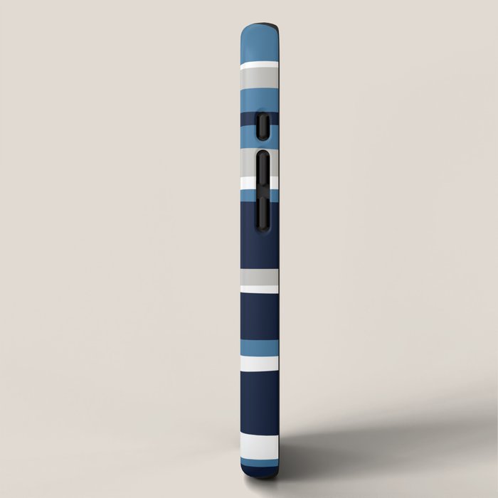 Ocean Beach Striped Landscape, Navy, Blue, Gray iPhone Case Gallery Image 2