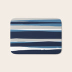 Ocean Beach Striped Landscape, Navy, Blue, Gray Bath Mat Gallery Image 1