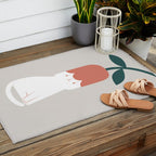 Cat and Plants: Flower Fragrance  Outdoor Rug Gallery Image 2