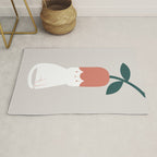 Cat and Plants: Flower Fragrance  Rug Gallery Image 1