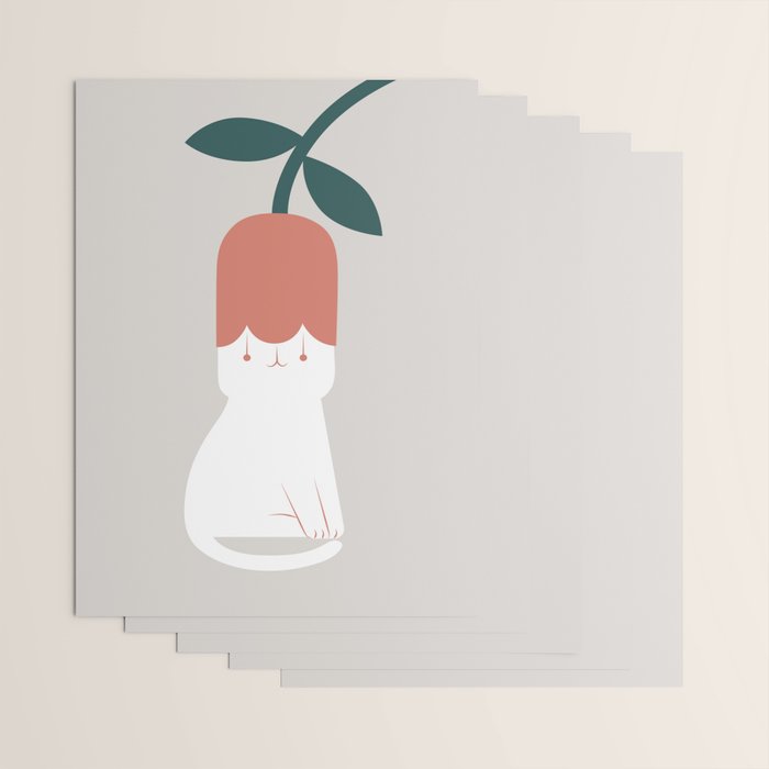 Cat and Plants: Flower Fragrance  Wrapping Paper Gallery Image 3