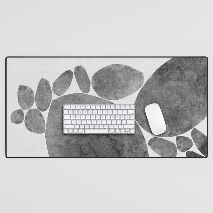 Balancing / Gray on White Desk Mat Gallery Image 1